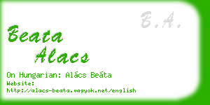 beata alacs business card