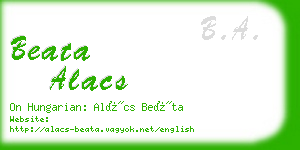 beata alacs business card
